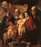 Jacob Jordaens The Holy Family with St.Anne, the Young Baptist and his Parents oil painting artist